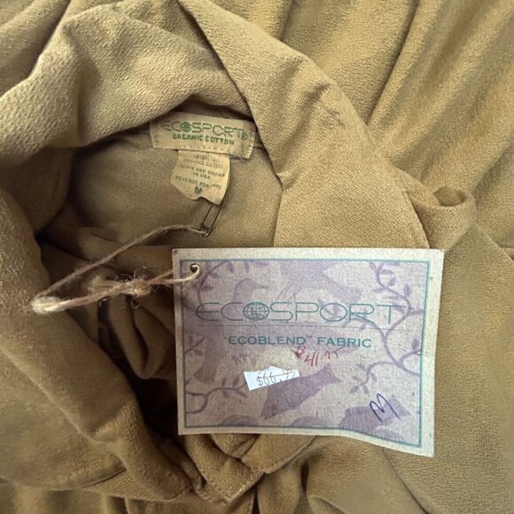 New Ecosport Womens Medium Organic Cotton Button Down Pajama Shirt Lightweight - Picture 7 of 8